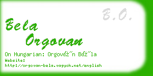 bela orgovan business card